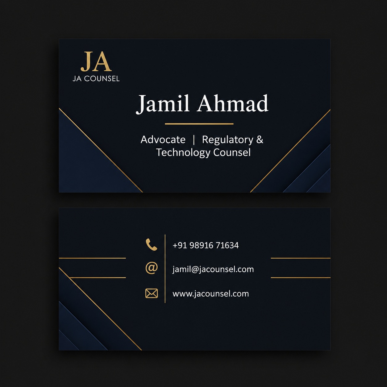 JA Counsel Business Card - Front Side